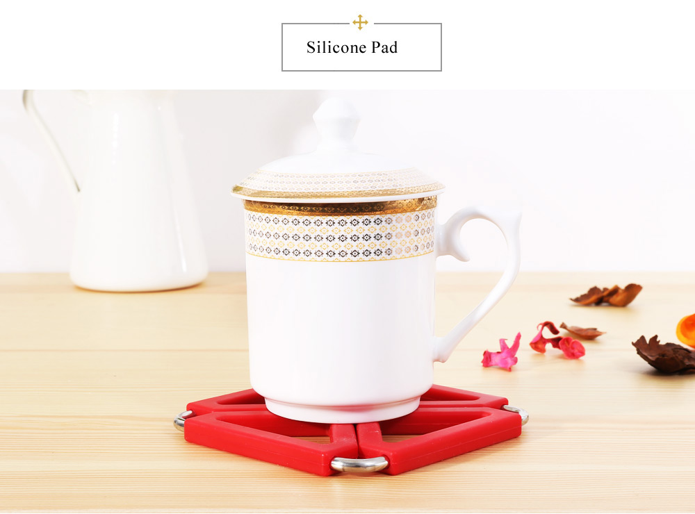 Expandable Pot Holder Stainless Steel Silicone Gel Heat Insulation Pad Expandable Pot Holder Stainless Steel Silicone Gel Heat Insulation Pad