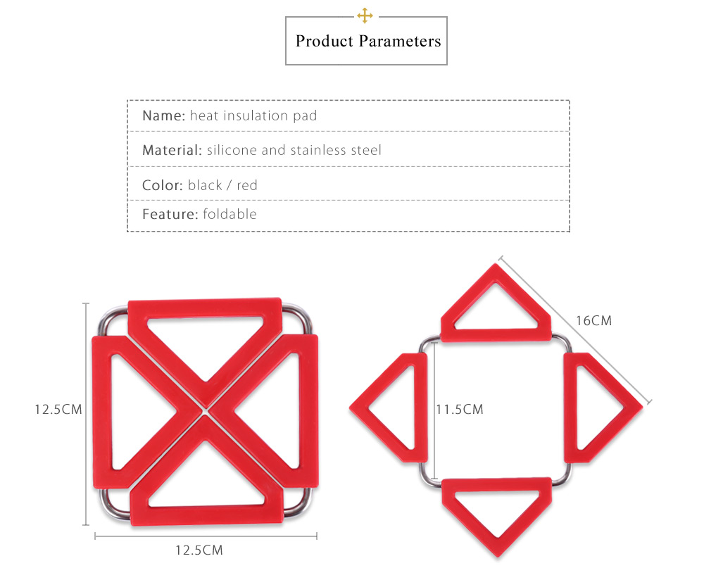 Expandable Pot Holder Stainless Steel Silicone Gel Heat Insulation Pad Expandable Pot Holder Stainless Steel Silicone Gel Heat Insulation Pad