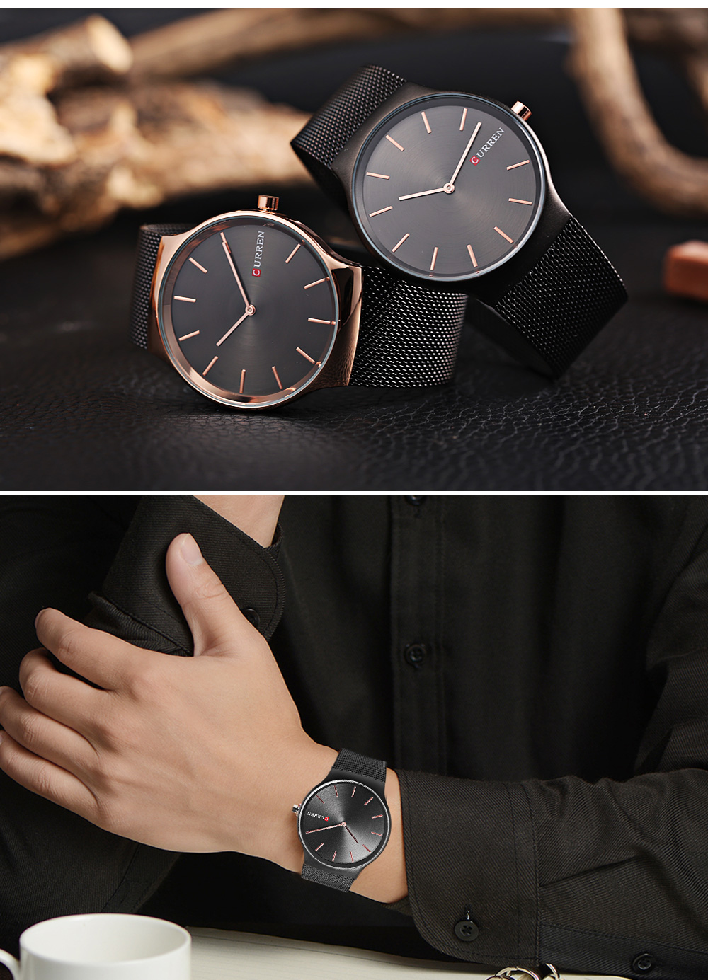Curren 8256 Male Quartz Watch Simple Dial Stainless Steel Net Band Men Wristwatch Curren 8256 Male Quartz Watch Simple Dial Stainless Steel Net Band Men Wristwatch