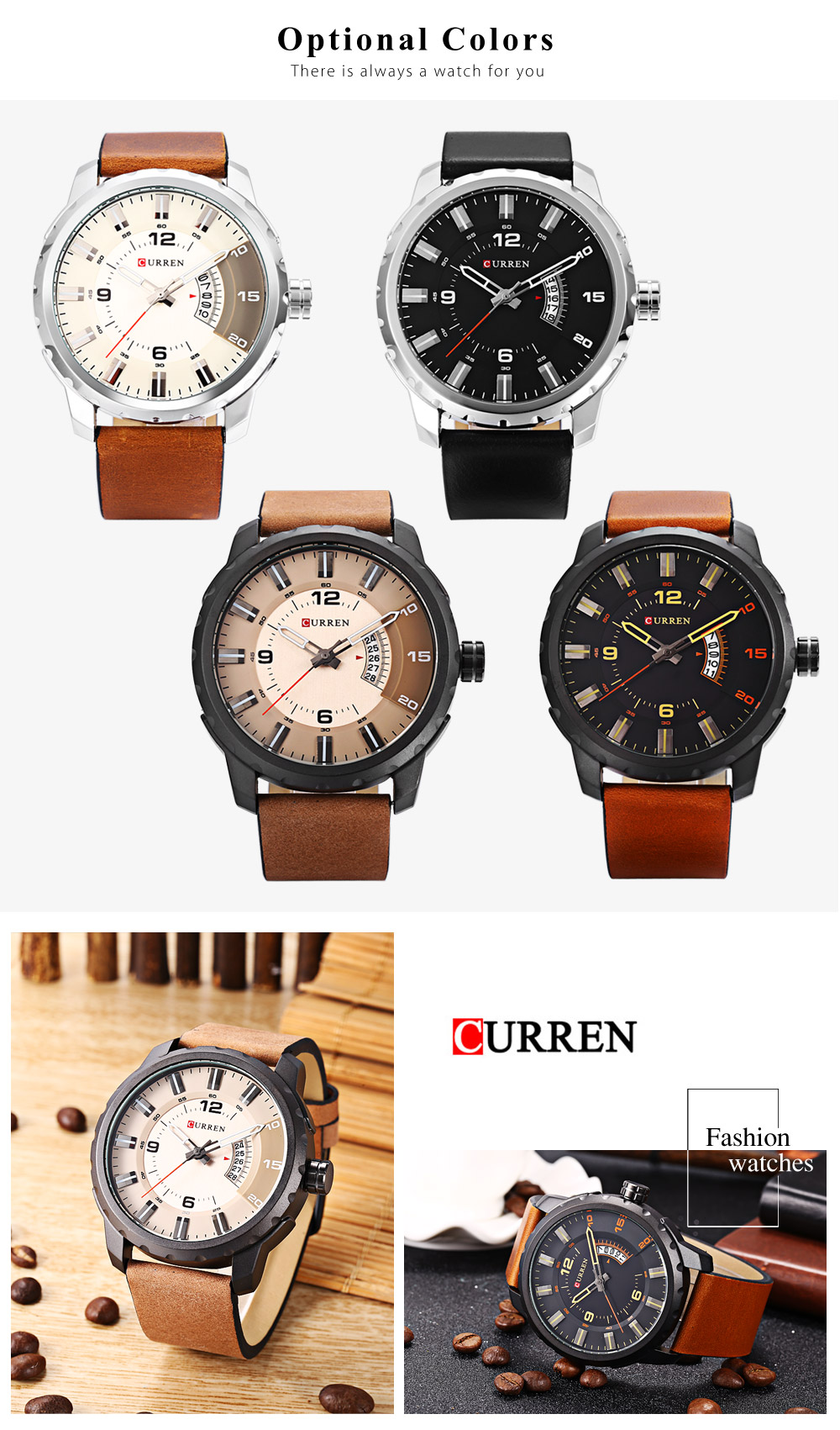 Curren 8245 Male Quartz Watch Calendar Stereo Dial Men Wristwatch Curren 8245 Male Quartz Watch Calendar Stereo Dial Men Wristwatch