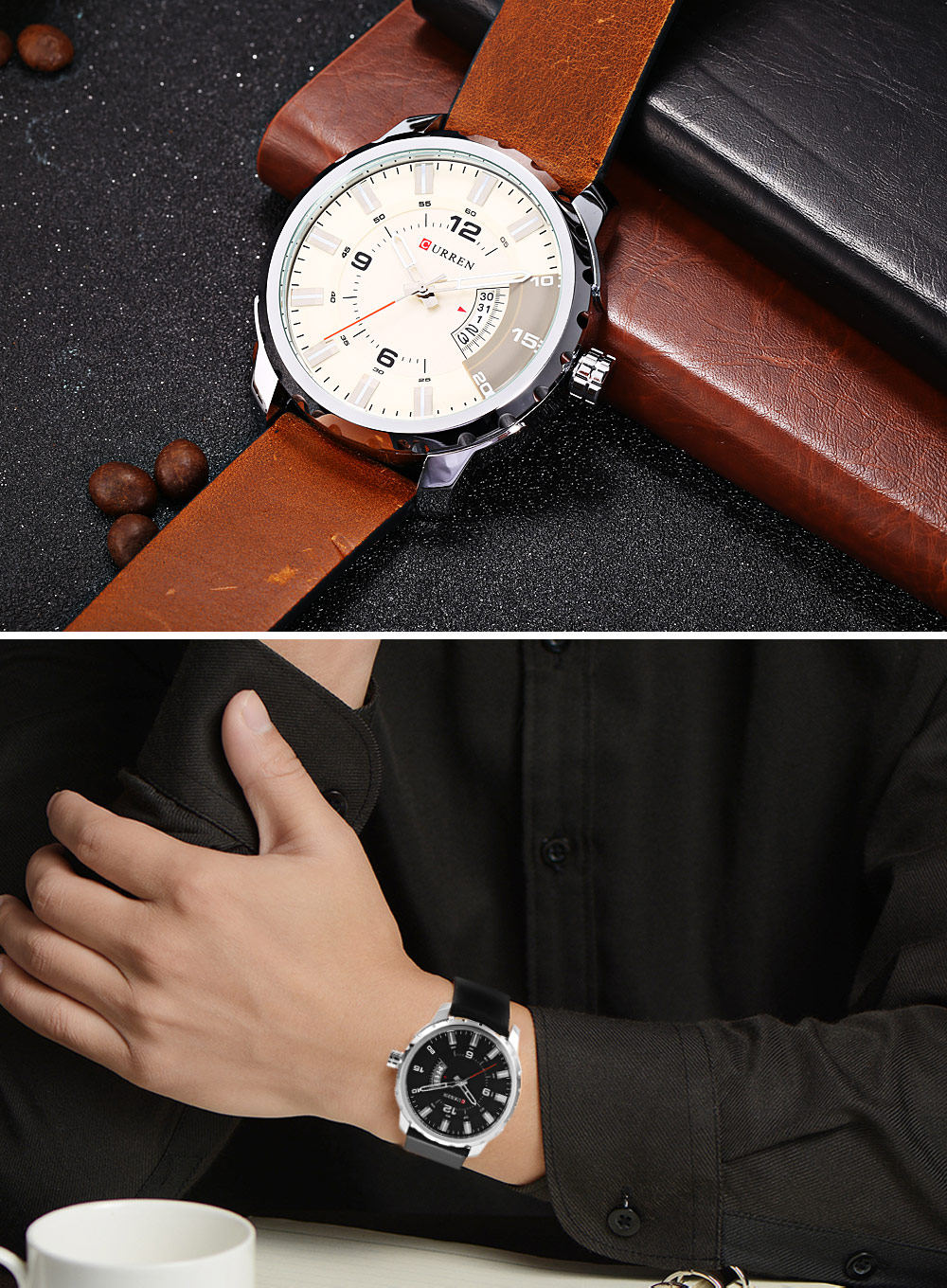Curren 8245 Male Quartz Watch Calendar Stereo Dial Men Wristwatch Curren 8245 Male Quartz Watch Calendar Stereo Dial Men Wristwatch