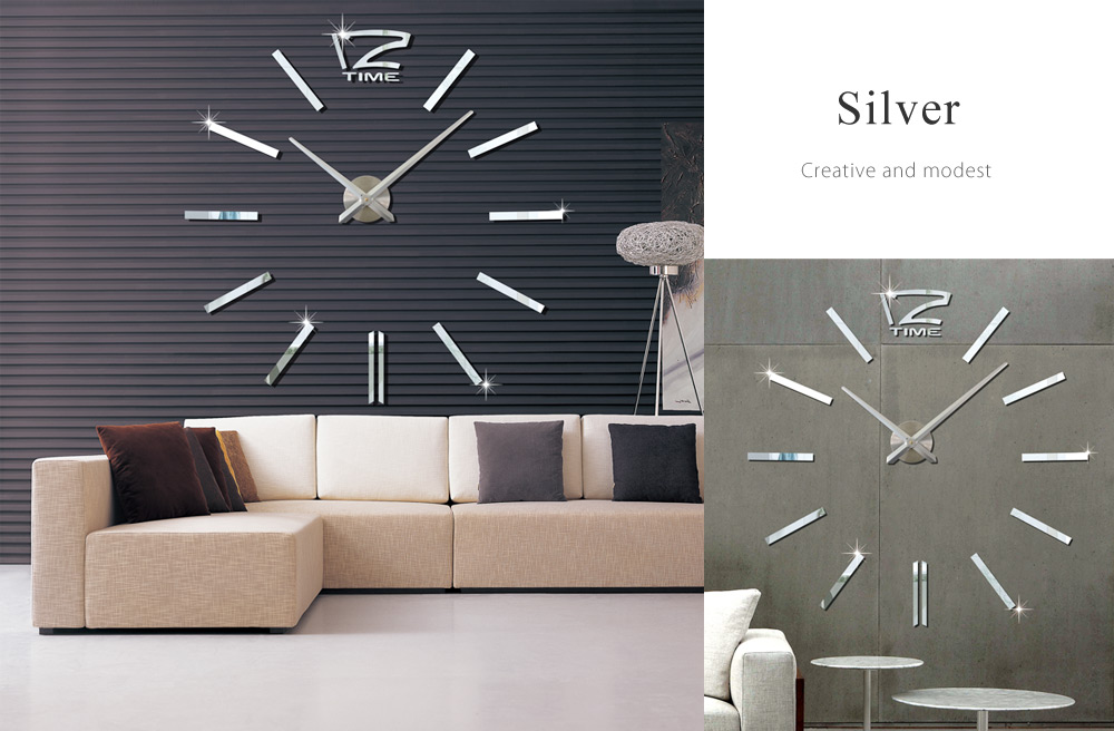 M.Sparkling Large 3D Mirror Effect Sticker DIY Quartz Wall Clock M.Sparkling Large 3D Mirror Effect Sticker DIY Quartz Wall Clock