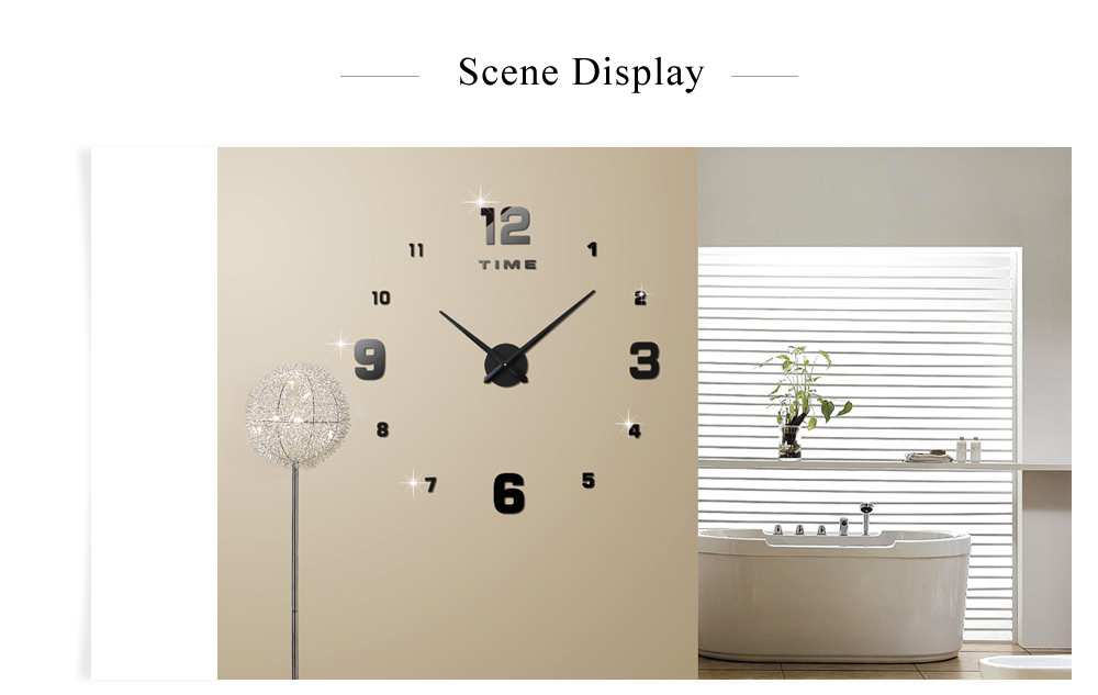 M.Sparkling 3D Mirror Effect Stickers Frameless Number Figure DIY Wall Clock M.Sparkling 3D Mirror Effect Stickers Frameless Number Figure DIY Wall Clock