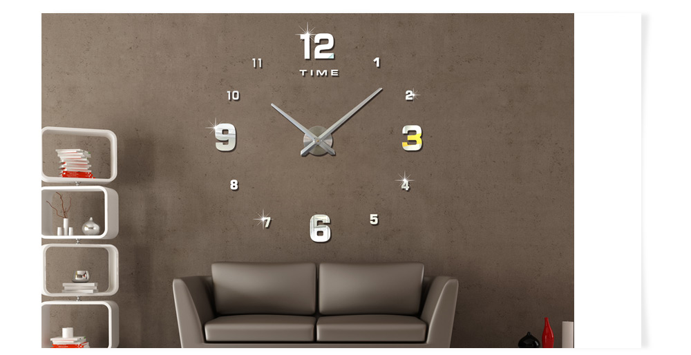 M.Sparkling 3D Mirror Effect Stickers Frameless Number Figure DIY Wall Clock M.Sparkling 3D Mirror Effect Stickers Frameless Number Figure DIY Wall Clock