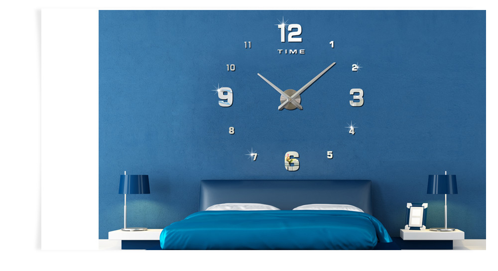 M.Sparkling 3D Mirror Effect Stickers Frameless Number Figure DIY Wall Clock M.Sparkling 3D Mirror Effect Stickers Frameless Number Figure DIY Wall Clock