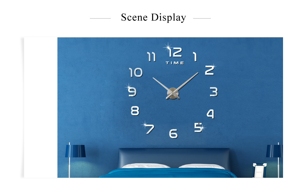 M.Sparkling 3D Mirror Effect Stickers Number Figure DIY Wall Clock M.Sparkling 3D Mirror Effect Stickers Number Figure DIY Wall Clock