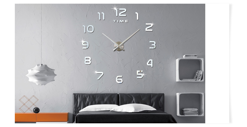 M.Sparkling 3D Mirror Effect Stickers Number Figure DIY Wall Clock M.Sparkling 3D Mirror Effect Stickers Number Figure DIY Wall Clock