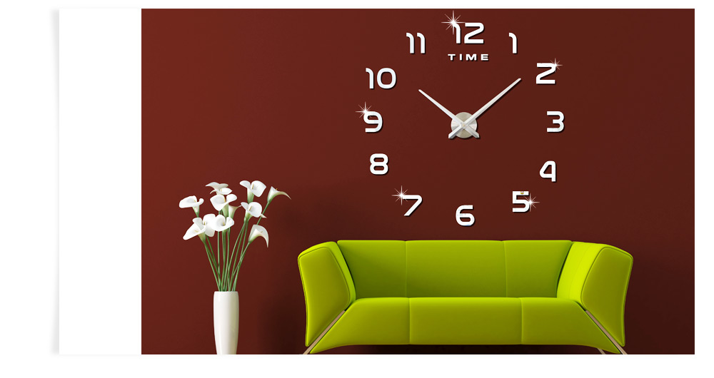 M.Sparkling 3D Mirror Effect Stickers Number Figure DIY Wall Clock M.Sparkling 3D Mirror Effect Stickers Number Figure DIY Wall Clock