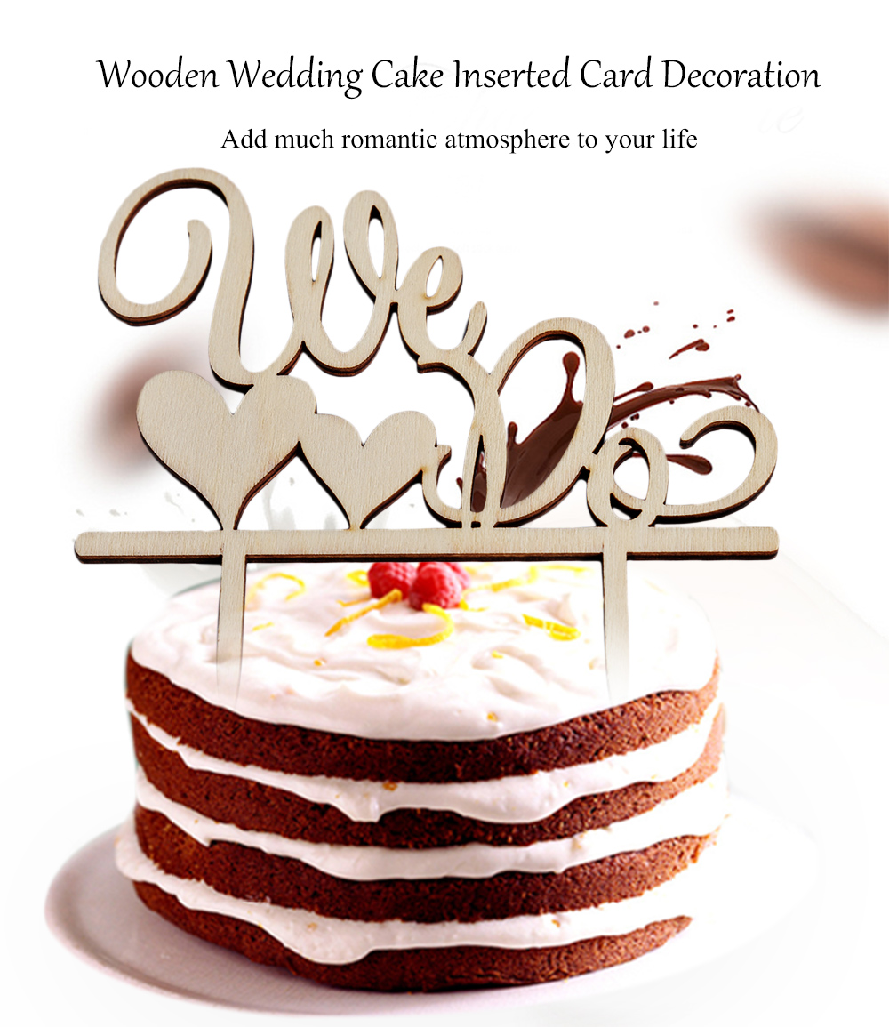 Wooden We Do Wedding Cake Topper Inserted Card Decoration Wooden We Do Wedding Cake Topper Inserted Card Decoration