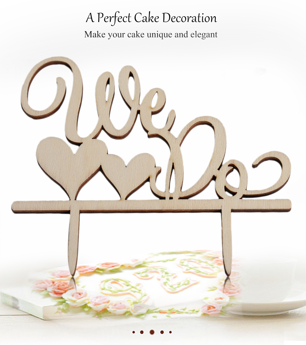 Wooden We Do Wedding Cake Topper Inserted Card Decoration Wooden We Do Wedding Cake Topper Inserted Card Decoration