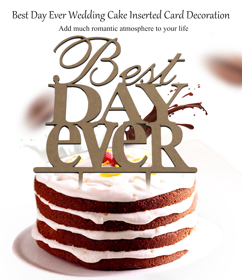 Acrylic Best Day Ever Wedding Cake Inserted Card Decoration Acrylic Best Day Ever Wedding Cake Inserted Card Decoration