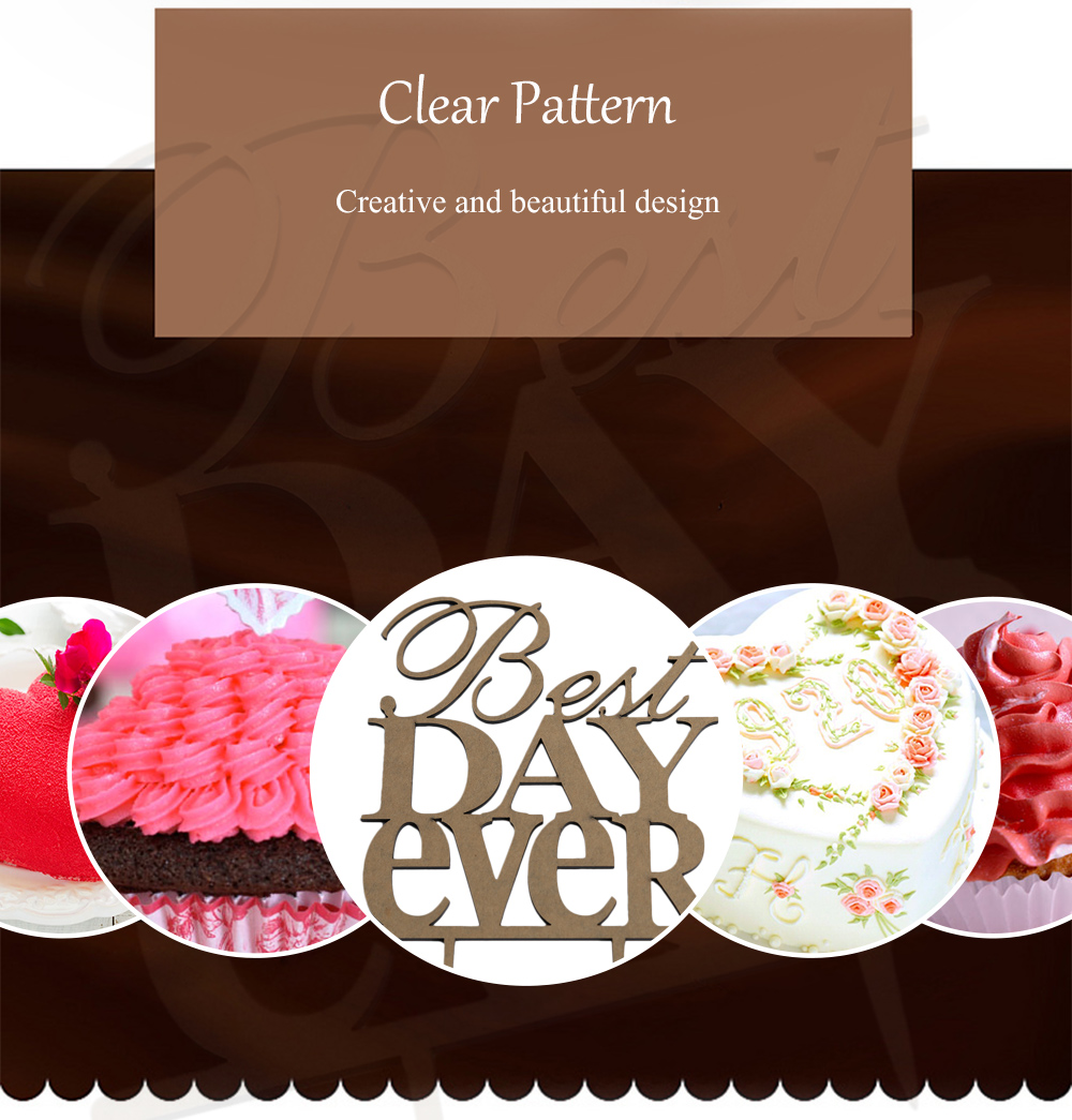 Acrylic Best Day Ever Wedding Cake Inserted Card Decoration Acrylic Best Day Ever Wedding Cake Inserted Card Decoration
