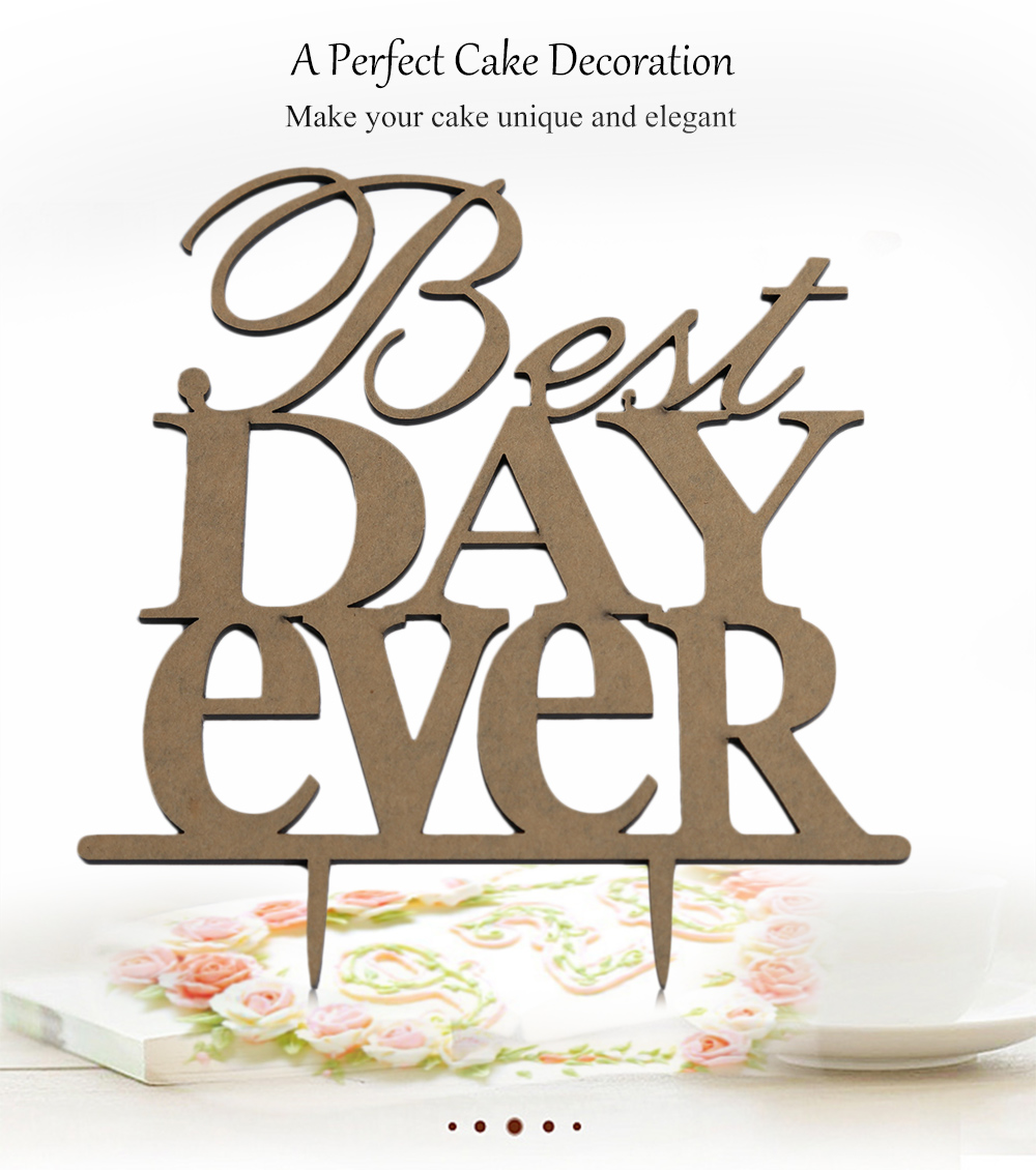 Acrylic Best Day Ever Wedding Cake Inserted Card Decoration Acrylic Best Day Ever Wedding Cake Inserted Card Decoration