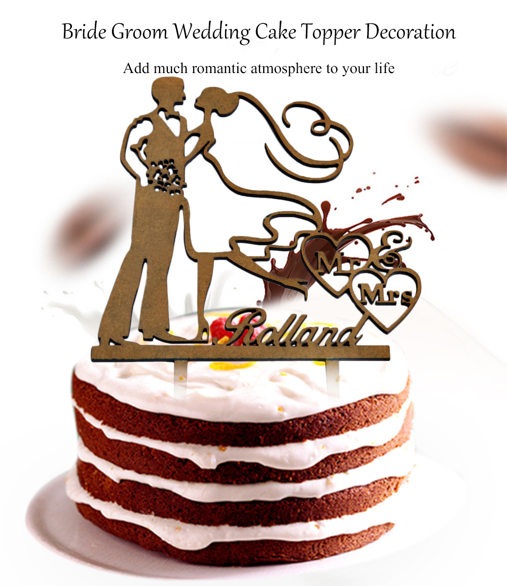 Mr Mrs Bride Groom Pattern Romantic Wedding Cake Topper Decoration Mr Mrs Bride Groom Pattern Romantic Wedding Cake Topper Decoration