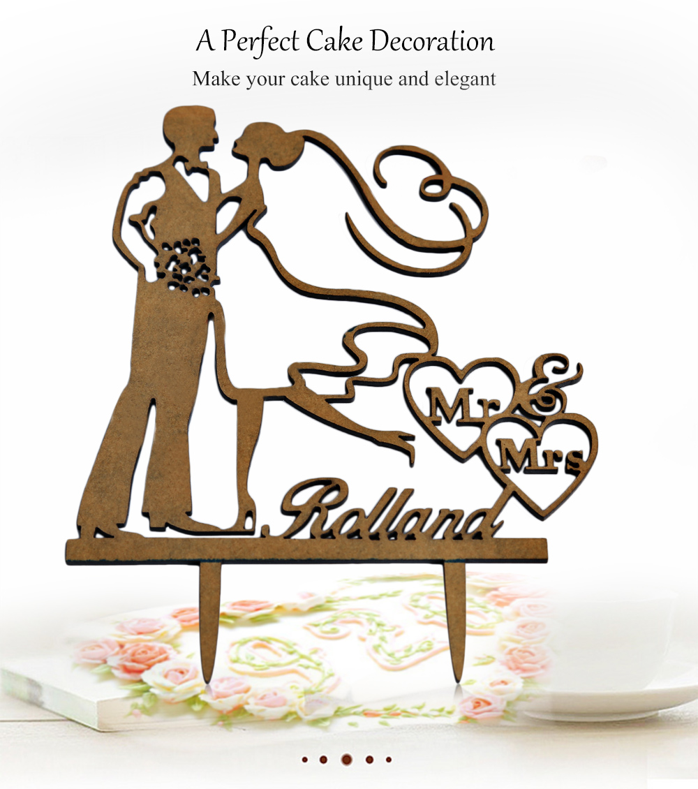 Mr Mrs Bride Groom Pattern Romantic Wedding Cake Topper Decoration Mr Mrs Bride Groom Pattern Romantic Wedding Cake Topper Decoration