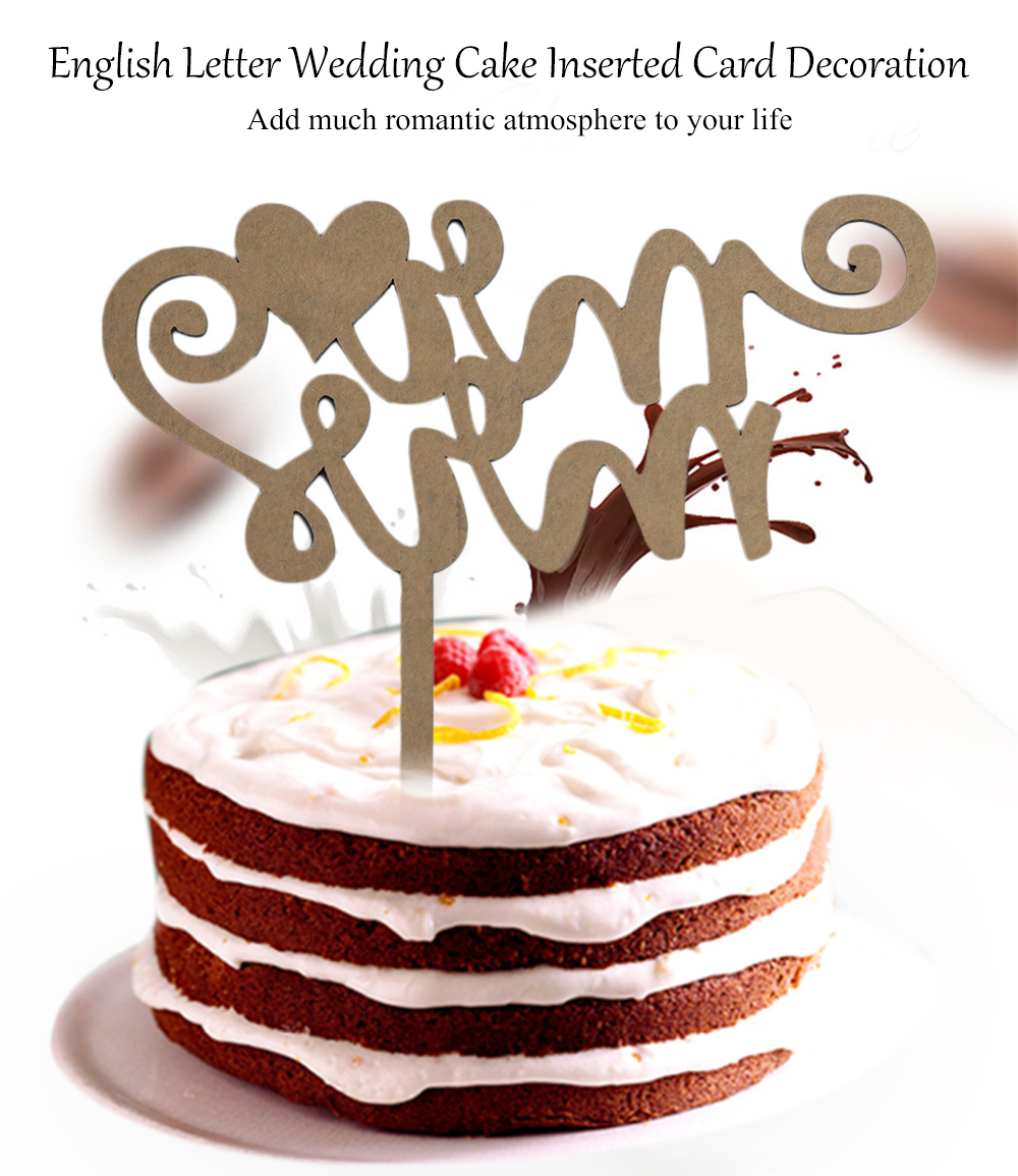 Acrylic English Letter Wedding Party Cake Inserted Card Decoration Acrylic English Letter Wedding Party Cake Inserted Card Decoration