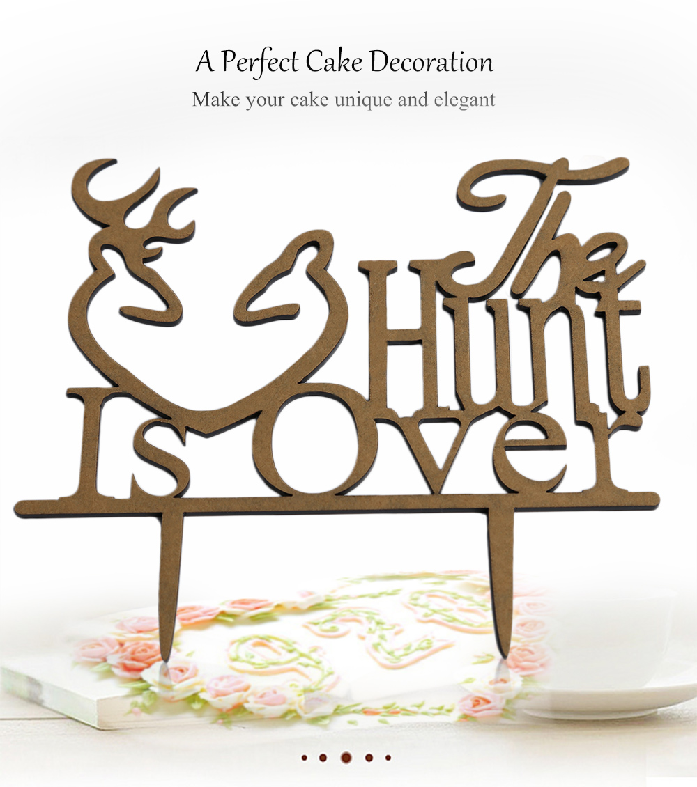 Deer Heart Shape Birthday Wedding Cake Inserted Card Decoration Deer Heart Shape Birthday Wedding Cake Inserted Card Decoration