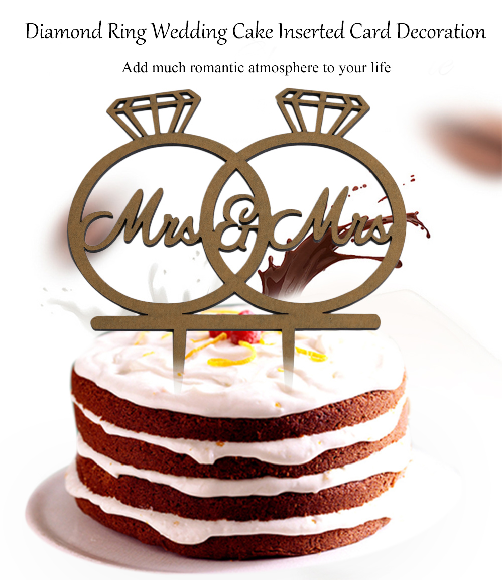 Diamond Ring Shape Wedding Cake Inserted Card Decoration Diamond Ring Shape Wedding Cake Inserted Card Decoration