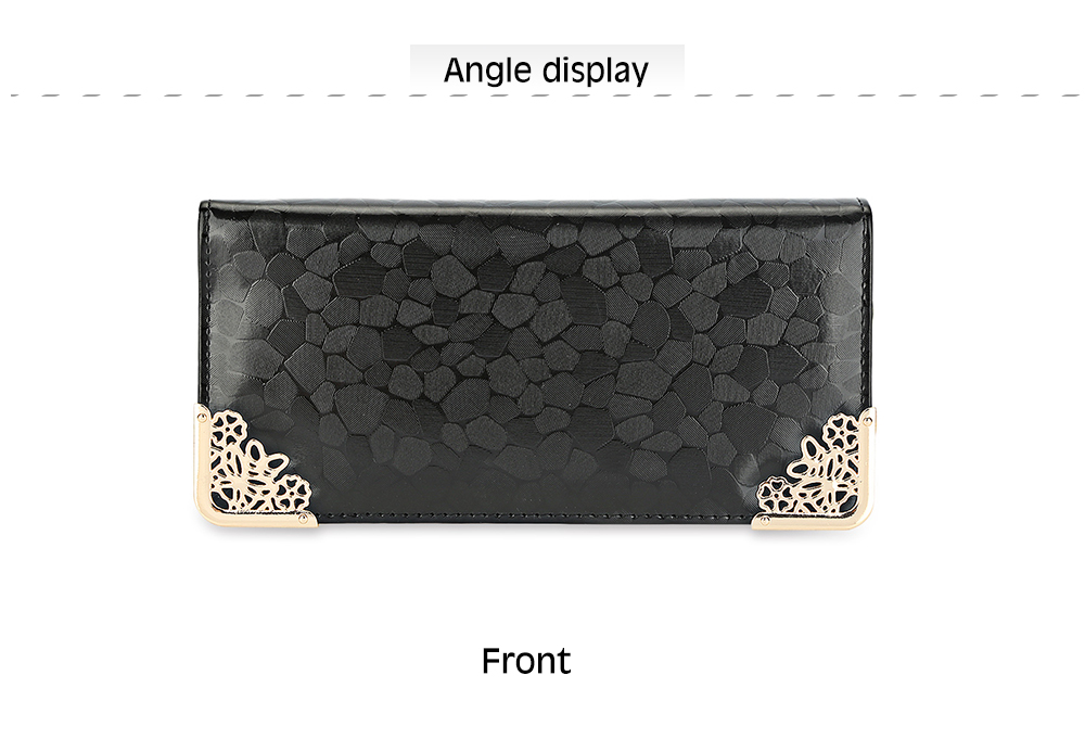 Women Elegant Stone Pattern Metal Floral Decoration Multicard Bit Wrist Wallet Clutch Card Holder Phone Pocket Women Elegant Stone Pattern Metal Floral Decoration Multicard Bit Wrist Wallet Clutch Card Holder Phone Pocket