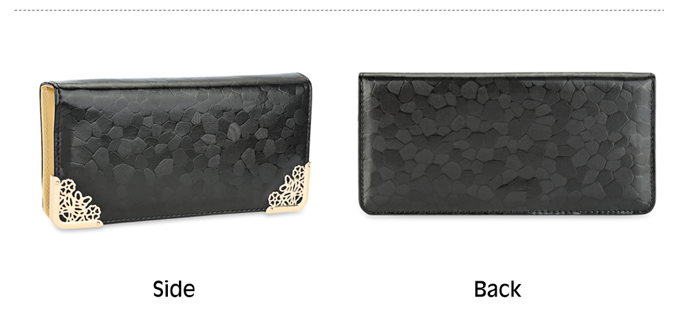 Women Elegant Stone Pattern Metal Floral Decoration Multicard Bit Wrist Wallet Clutch Card Holder Phone Pocket Women Elegant Stone Pattern Metal Floral Decoration Multicard Bit Wrist Wallet Clutch Card Holder Phone Pocket