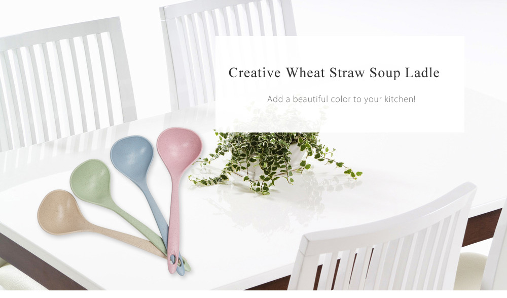 Creative Wheat Straw Soup Hanging Meal Spoon Ladle Kitchen Tool Creative Wheat Straw Soup Hanging Meal Spoon Ladle Kitchen Tool