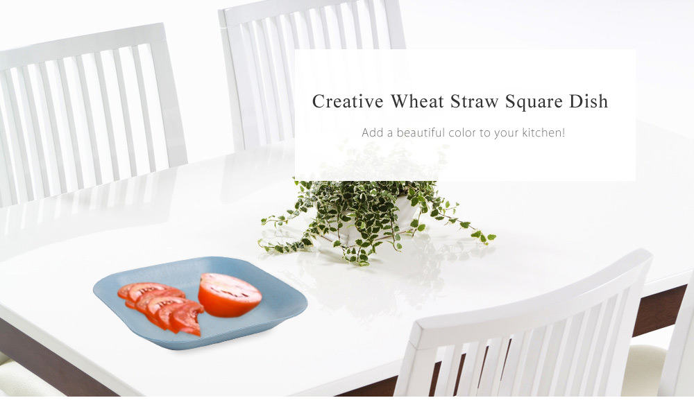 Creative Wheat Straw Square Dish Food Plate Kitchen Tableware Accessory Creative Wheat Straw Square Dish Food Plate Kitchen Tableware Accessory