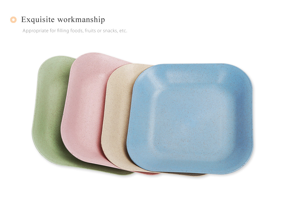 Creative Wheat Straw Square Dish Food Plate Kitchen Tableware Accessory Creative Wheat Straw Square Dish Food Plate Kitchen Tableware Accessory