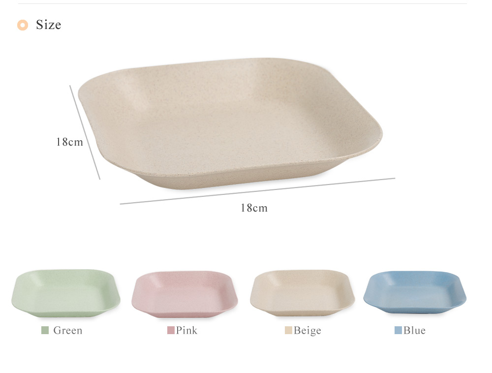Creative Wheat Straw Square Dish Food Plate Kitchen Tableware Accessory Creative Wheat Straw Square Dish Food Plate Kitchen Tableware Accessory