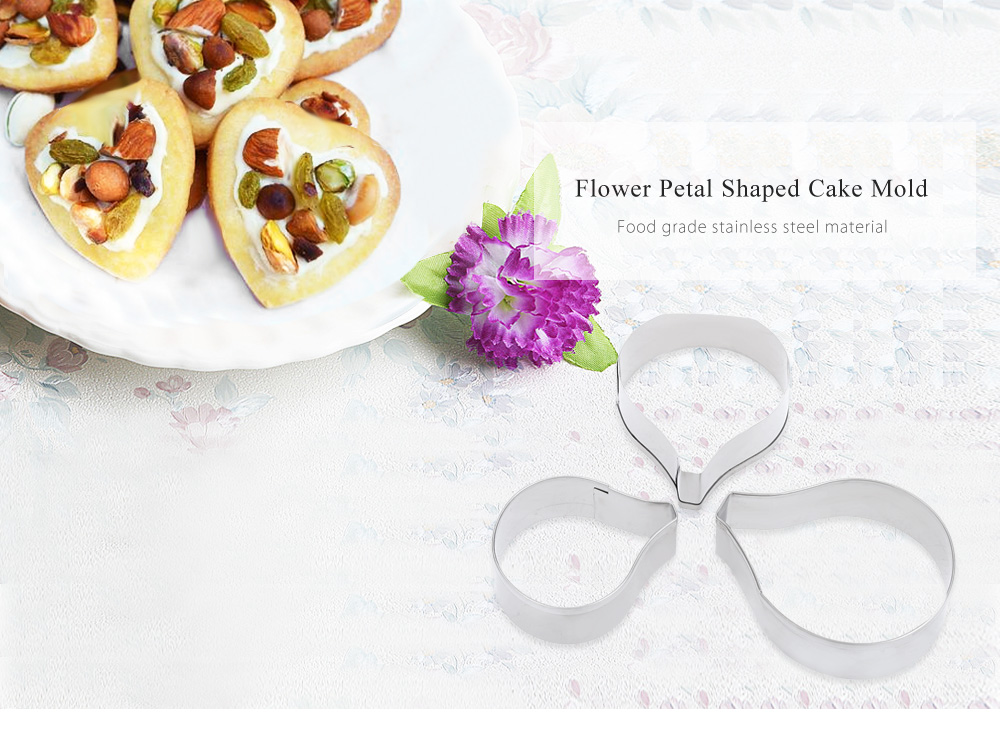 3pcs Flower Petal Stainless Steel Cookie Cake Cutter Baking Mold 3pcs Flower Petal Stainless Steel Cookie Cake Cutter Baking Mold