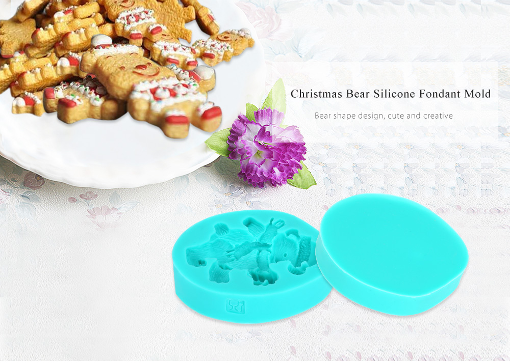 Christmas Polar Bear Silicone Fondant Cake Chocolate Mold Decorating Tool Christmas Polar Bear Silicone Fondant Cake Chocolate Mold Decorating Tool