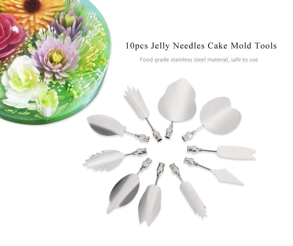 10pcs Stainless Steel 3D Gelatin Jelly Needles Cake Flower Mold Tools 10pcs Stainless Steel 3D Gelatin Jelly Needles Cake Flower Mold Tools
