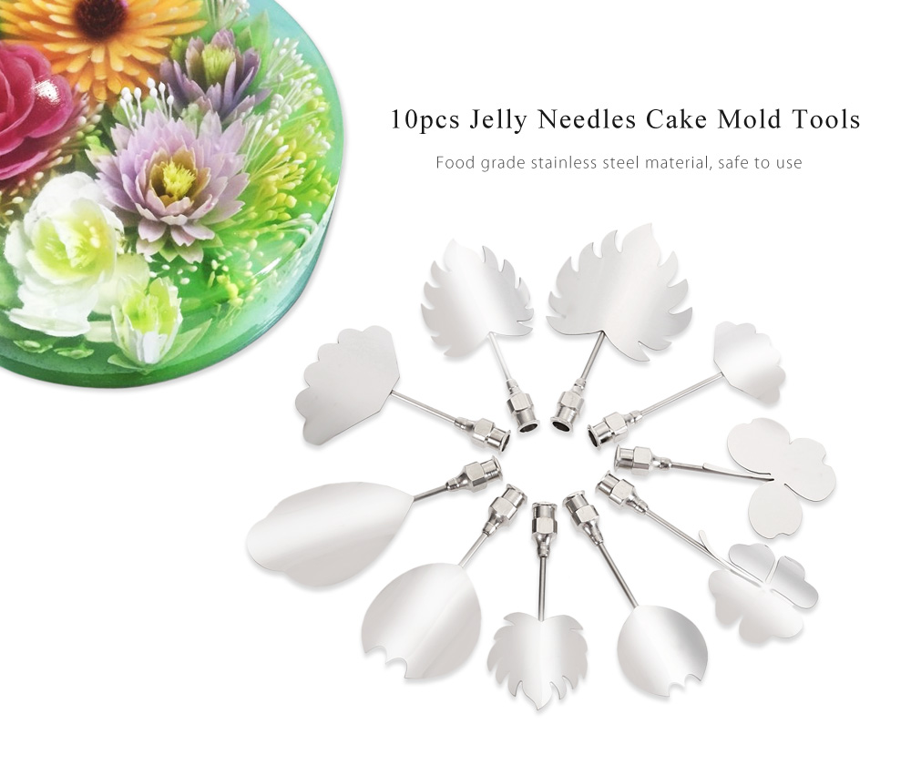 10pcs Stainless Steel 3D Jelly Needles Cake Flower Mold Tools 10pcs Stainless Steel 3D Jelly Needles Cake Flower Mold Tools