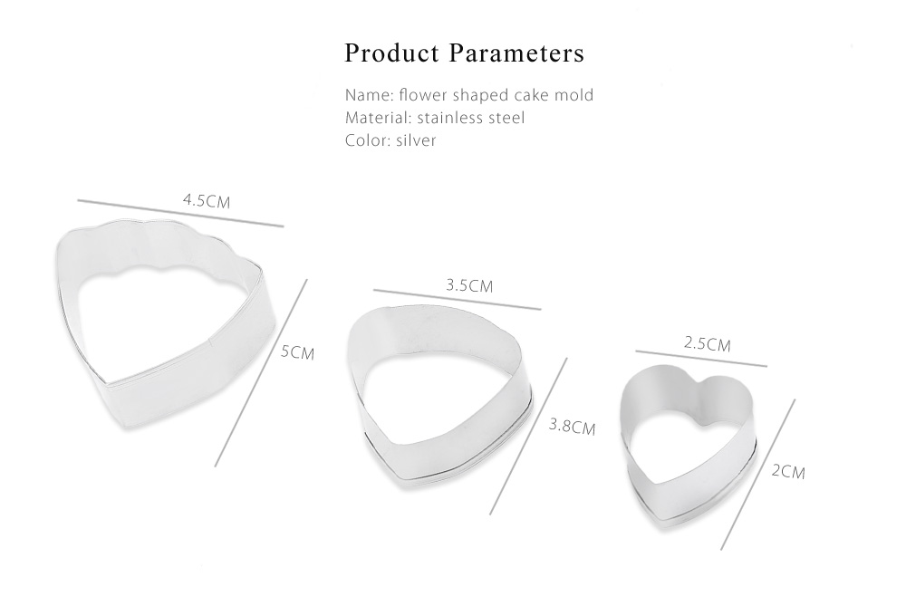 3pcs Ranunculus Flower Stainless Steel Fondant Cake Cutter Baking Mold 3pcs Ranunculus Flower Stainless Steel Fondant Cake Cutter Baking Mold