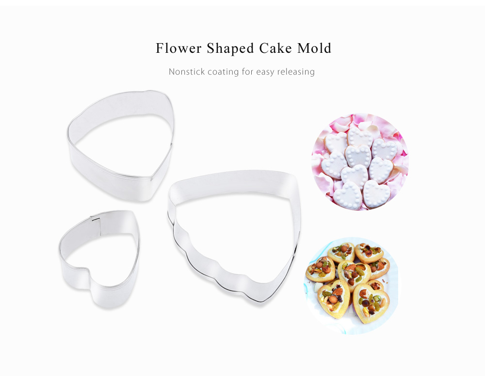 3pcs Ranunculus Flower Stainless Steel Fondant Cake Cutter Baking Mold 3pcs Ranunculus Flower Stainless Steel Fondant Cake Cutter Baking Mold