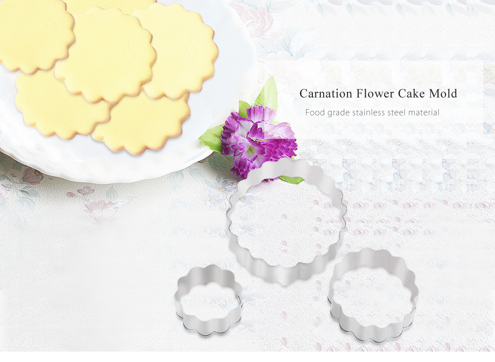 3pcs Carnation Flower Stainless Steel Fondant Cake Cutter Baking Mold 3pcs Carnation Flower Stainless Steel Fondant Cake Cutter Baking Mold