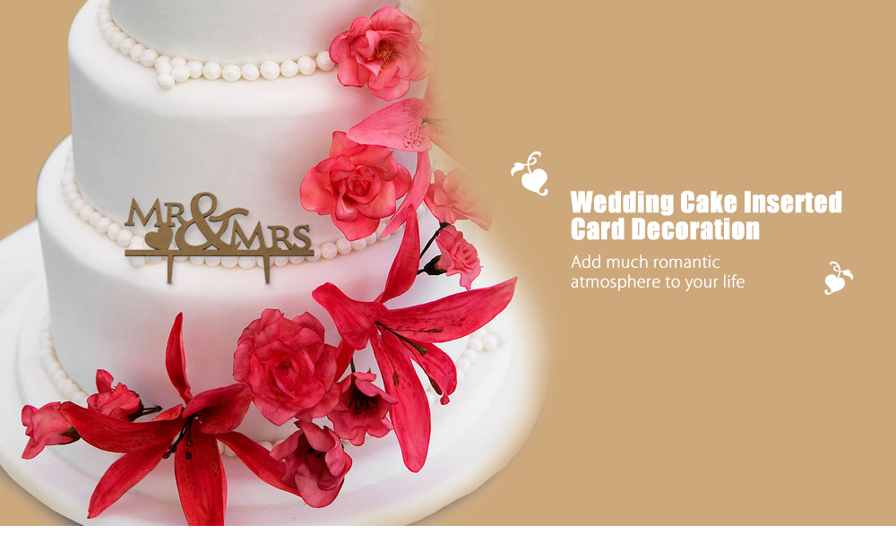 Mr Mrs English Letter Wedding Cake Inserted Card Decoration Mr Mrs English Letter Wedding Cake Inserted Card Decoration