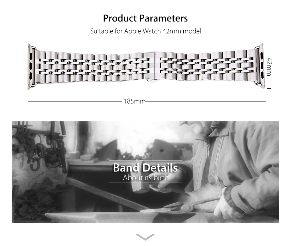 Stainless Steel Strap Replacement Band for Apple Watch Series 1 / 2 42mm Model Stainless Steel Strap Replacement Band for Apple Watch Series 1 / 2 42mm Model