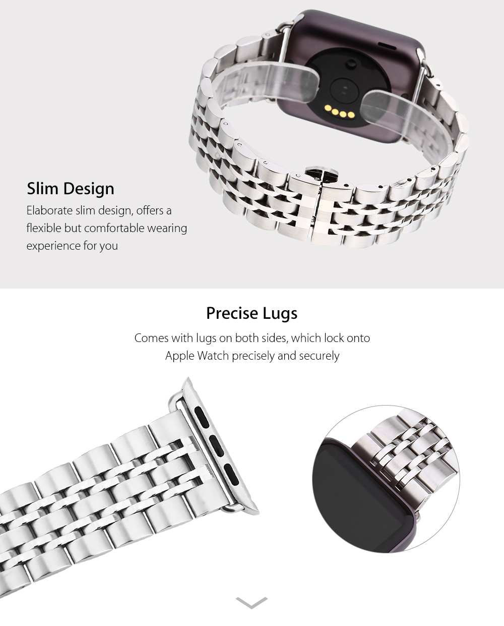 Stainless Steel Strap Replacement Band for Apple Watch Series 1 / 2 42mm Model Stainless Steel Strap Replacement Band for Apple Watch Series 1 / 2 42mm Model