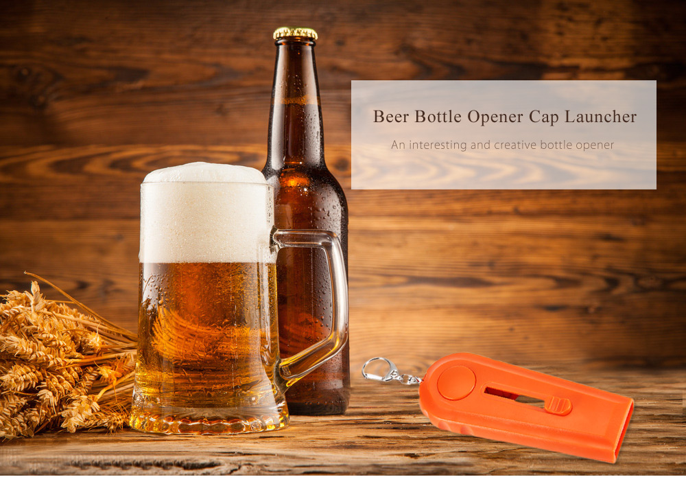 Creative Beer Bottle Opener Cap Launcher with Key Ring Creative Beer Bottle Opener Cap Launcher with Key Ring