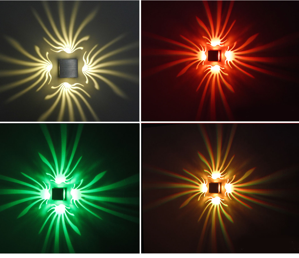 AC 85 - 265V 3W 100LM Pteris LED Wall Lamp Bedroom Decorate Night Light