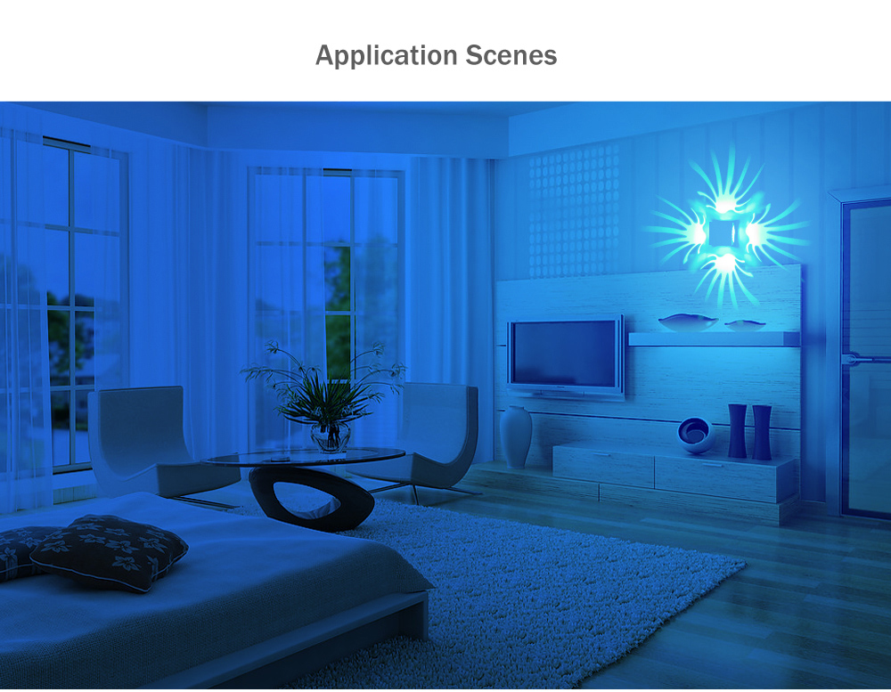 AC 85 - 265V 3W 100LM Pteris LED Wall Lamp Bedroom Decorate Night Light