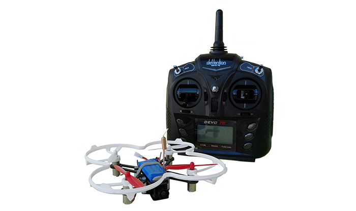 E - 90X 90mm Mini Indoor FPV Racing Drone RTF 5.8G 700TVL 2.4GHz 7CH Walkera Devo 7E Transmitter NAZE32 FC E - 90X 90mm Mini Indoor FPV Racing Drone RTF 5.8G 700TVL 2.4GHz 7CH Walkera Devo 7E Transmitter NAZE32 FC