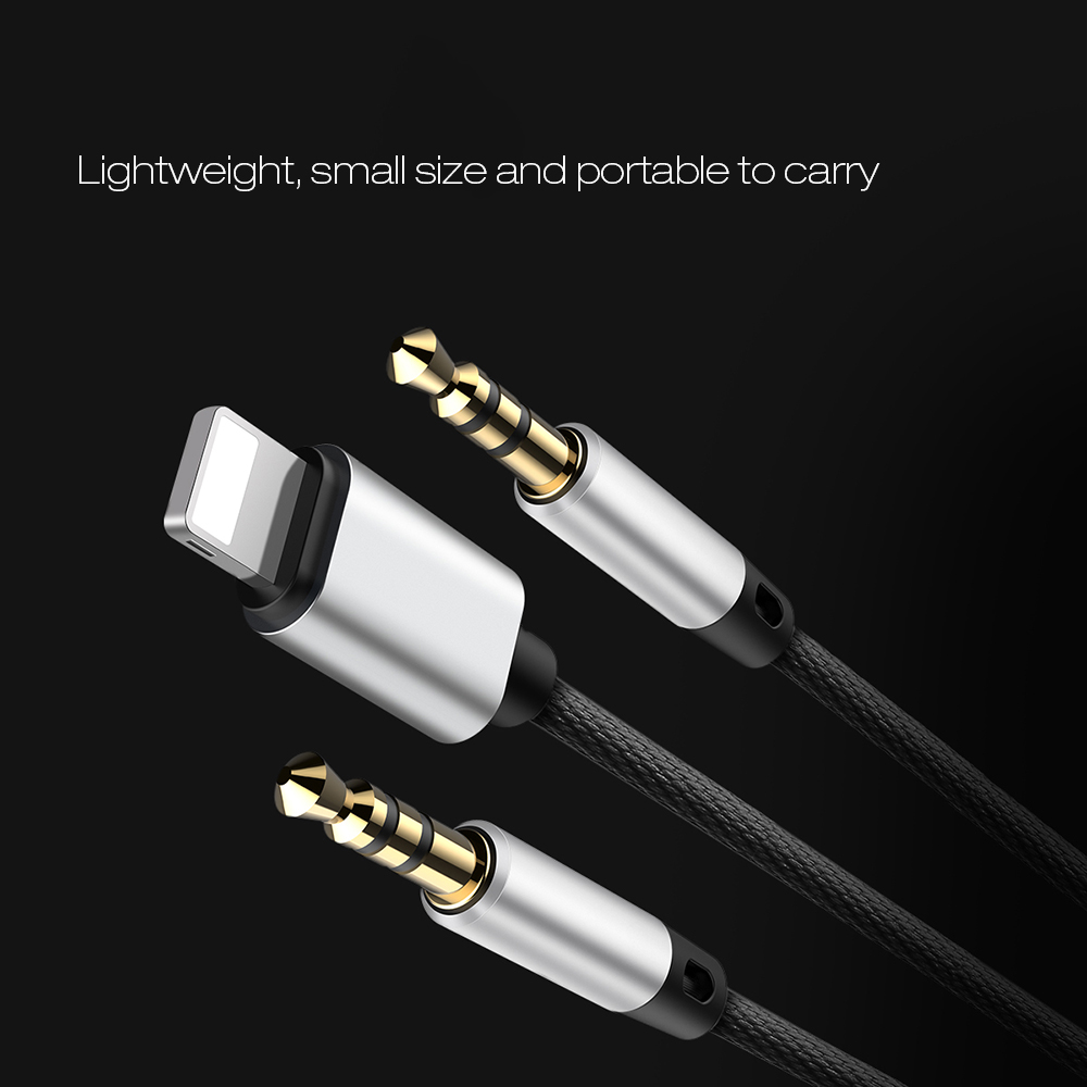 Baseus CALL33 2 in 1 8 Pin to DC 3.5mm Jack Earphone Adapter Cable for iPhone 7 / 7 Plus