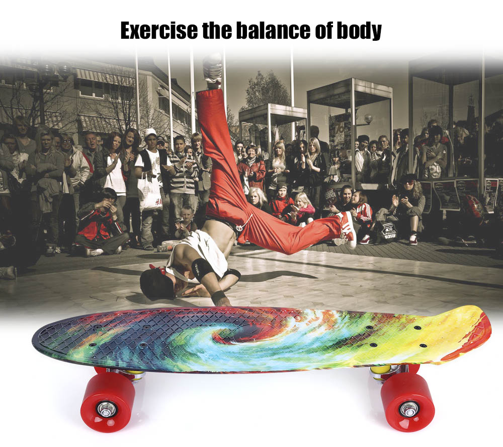 22 inch Printing Pattern Four-wheel Long Skateboard PP Board Deck 22 inch Printing Pattern Four-wheel Long Skateboard PP Board Deck