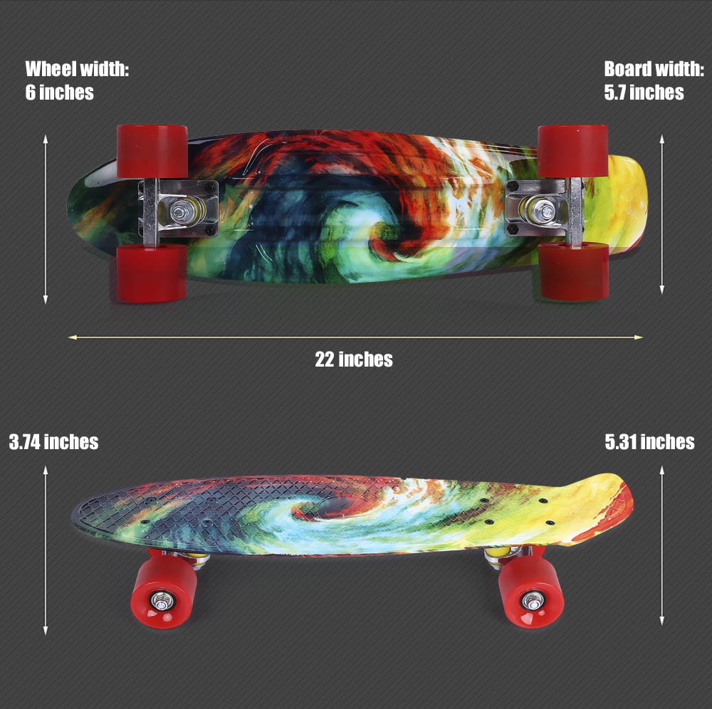 22 inch Printing Pattern Four-wheel Long Skateboard PP Board Deck 22 inch Printing Pattern Four-wheel Long Skateboard PP Board Deck
