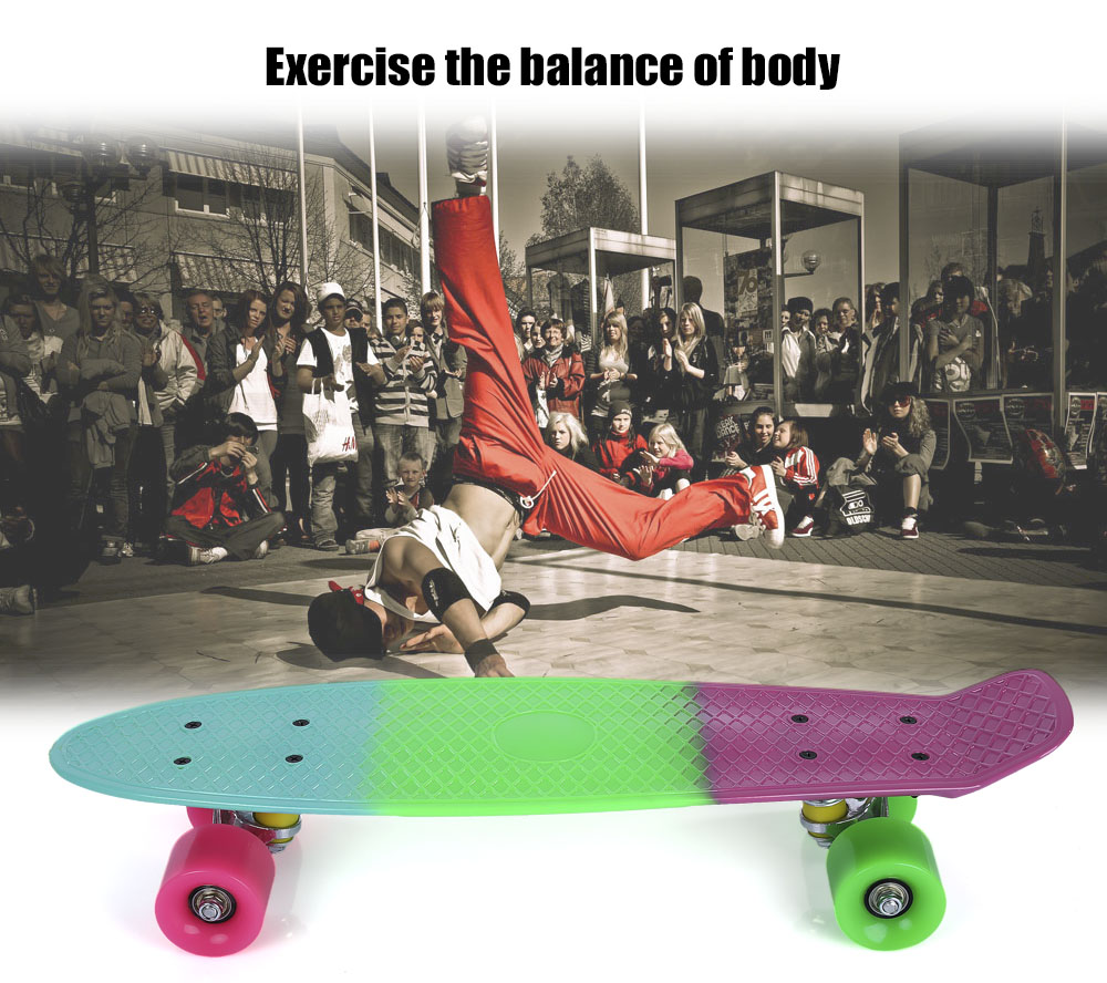 22 inch Colorful Four-wheel Long Skateboard PP Plastic Board Deck 22 inch Colorful Four-wheel Long Skateboard PP Plastic Board Deck