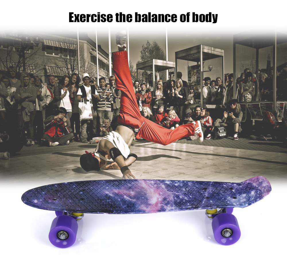22 inch Stars Pattern Four-wheel Long Skateboard PP Plastic Board Deck 22 inch Stars Pattern Four-wheel Long Skateboard PP Plastic Board Deck