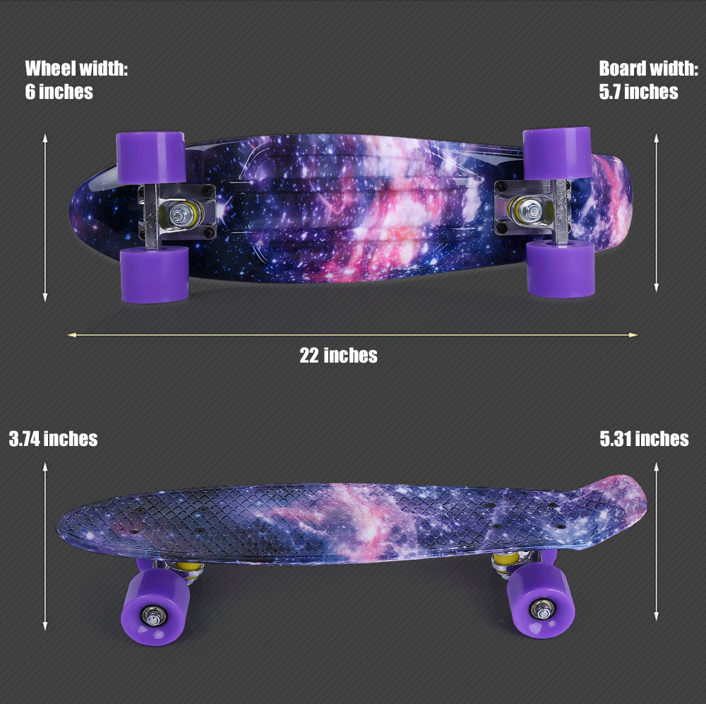 22 inch Stars Pattern Four-wheel Long Skateboard PP Plastic Board Deck 22 inch Stars Pattern Four-wheel Long Skateboard PP Plastic Board Deck