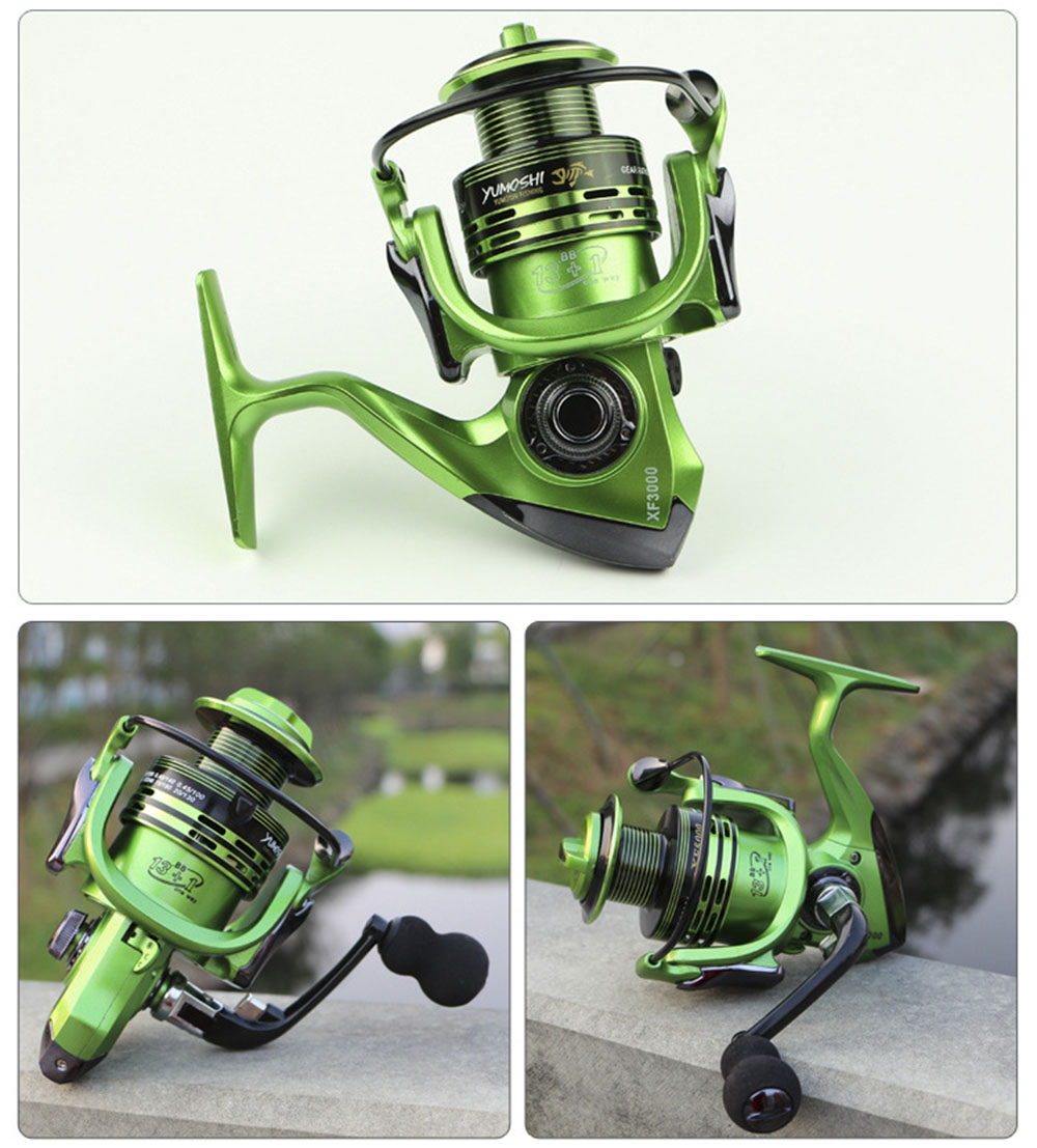 YUMOSHI 13 + 1BB Full Metal Fishing Spinning Reel with Exchangeable Handle YUMOSHI 13 + 1BB Full Metal Fishing Spinning Reel with Exchangeable Handle