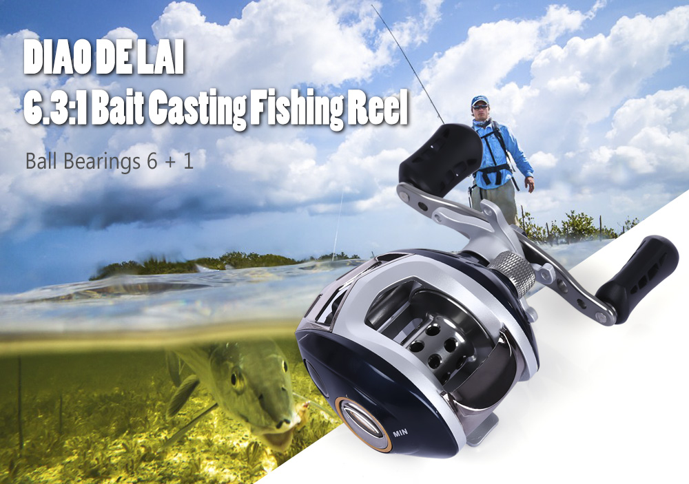 DIAO DE LAI 6.3:1 6 + 1 Ball Bearings High Speed Bait Casting Left Right Hand Fishing Reel DIAO DE LAI 6.3:1 6 + 1 Ball Bearings High Speed Bait Casting Left Right Hand Fishing Reel